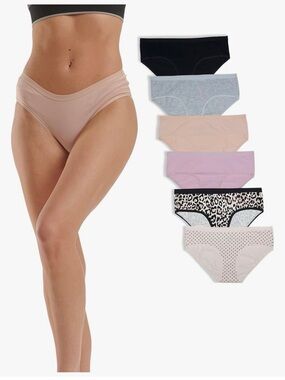 Reveal 6-Pack Women's Bikini Panties - Mixed Neutrals & Print
